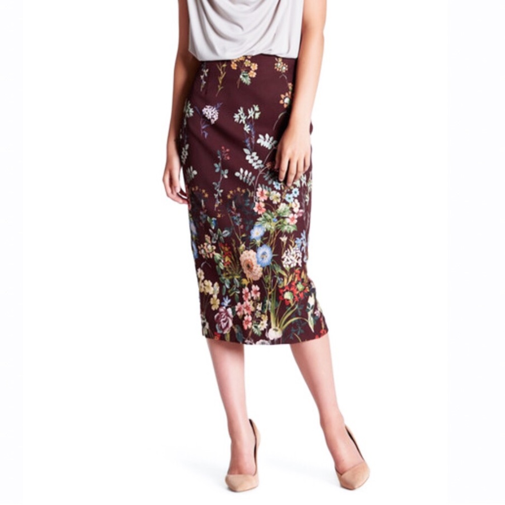 Catherine Malandrino Floral Pencil Skirt